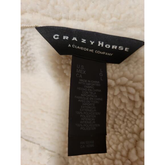 Vintage Crazy Horse Claiborne Beige/Tan Faux Suede Collared Lined Coat Men's L - Picture 6 of 9